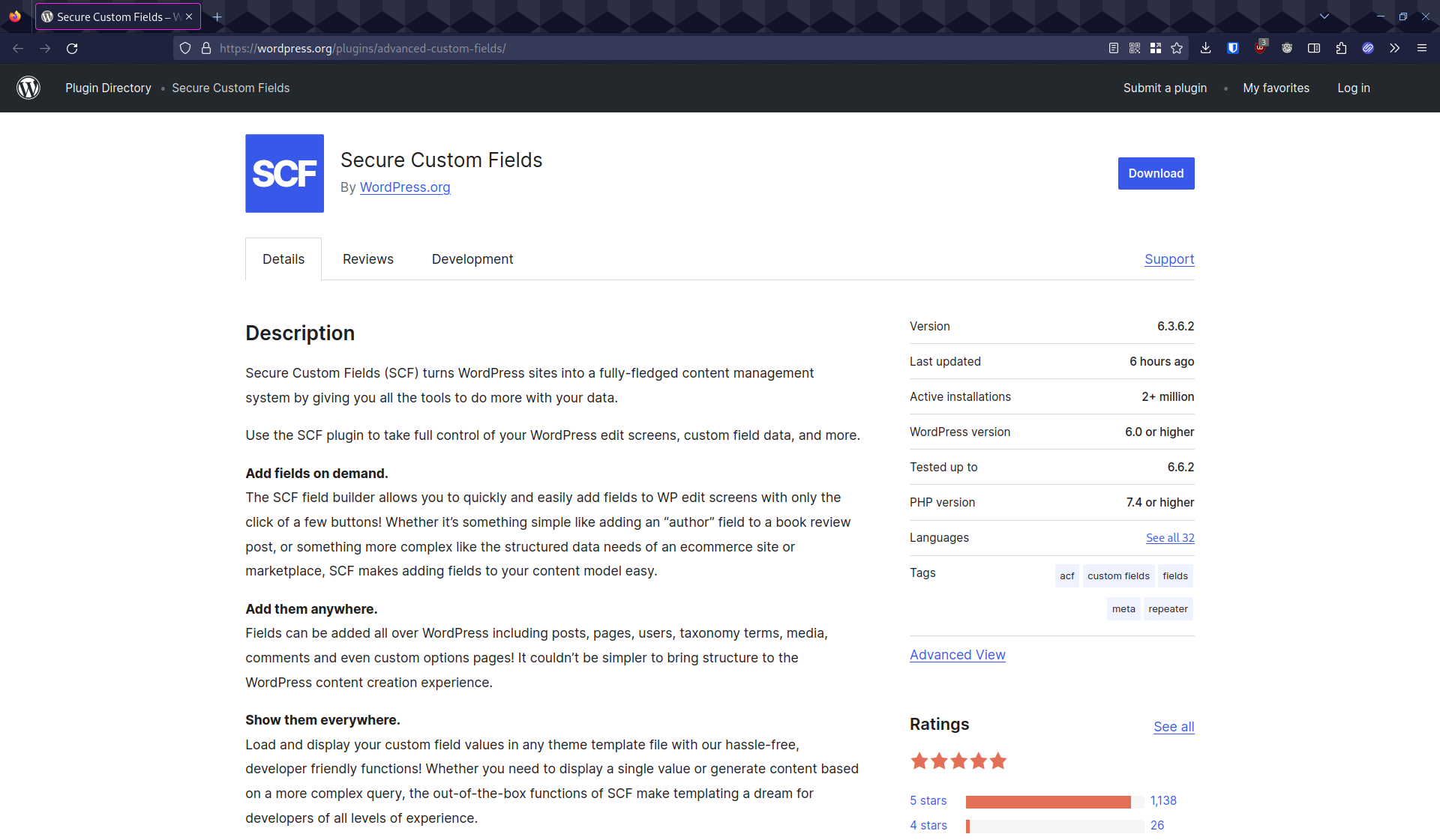 screenshot of now secure custom fields plugin