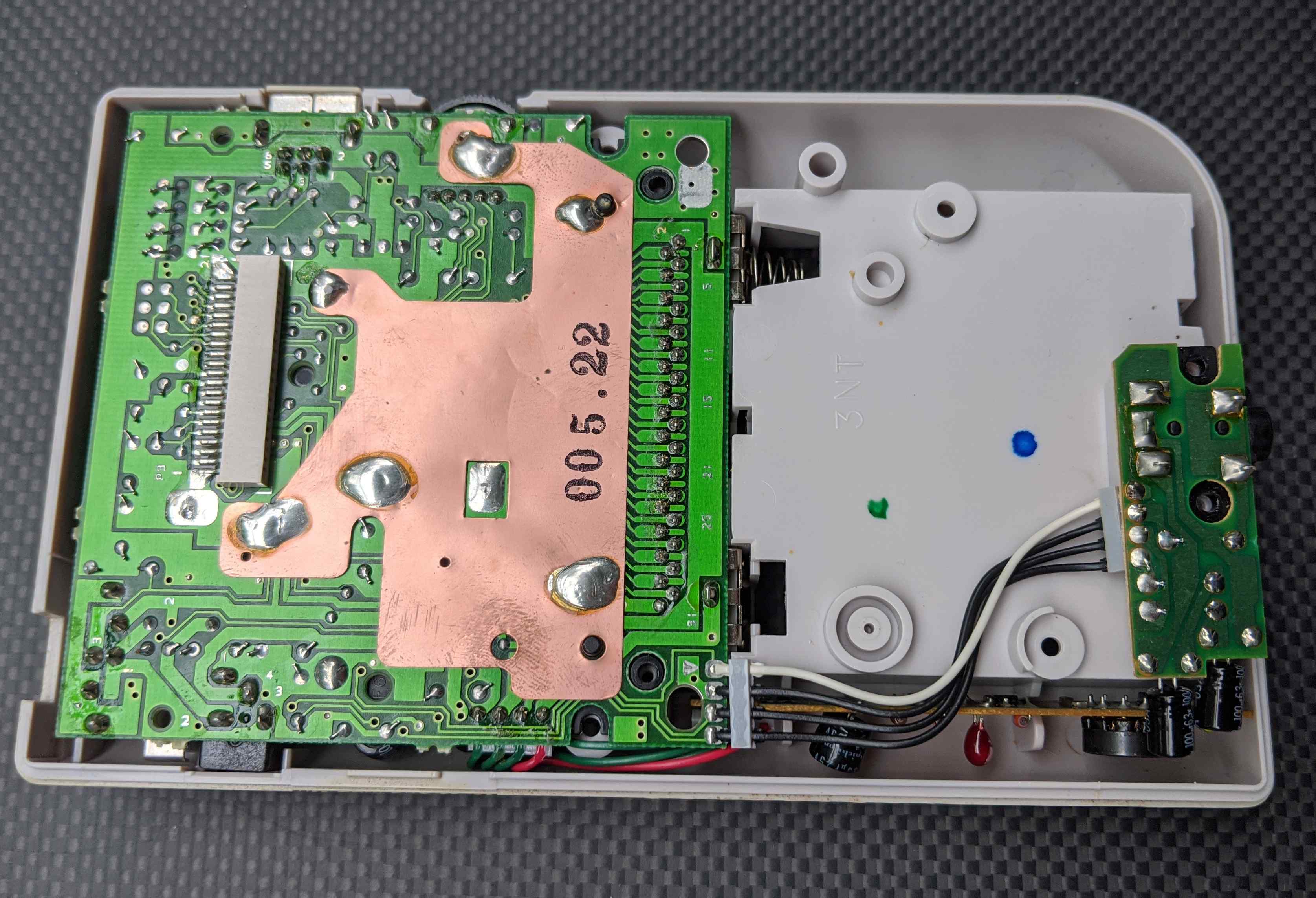 Logic board mounted in the case, showing all 3 boards